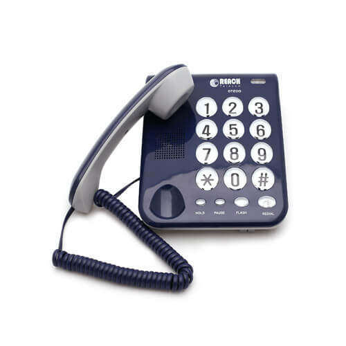 โทรศัพท์บ้าน โทรศัพท์สำนักงาน ยี่ห้อ REACH รุ่น DT-200 สีน้ำเงิน_3